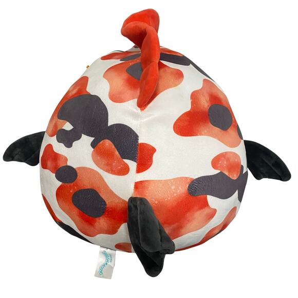 Dandii the Koi Fish Sea Life Squad White Gray Orange Marbled Plush 14 in - Picture 2 of 5
